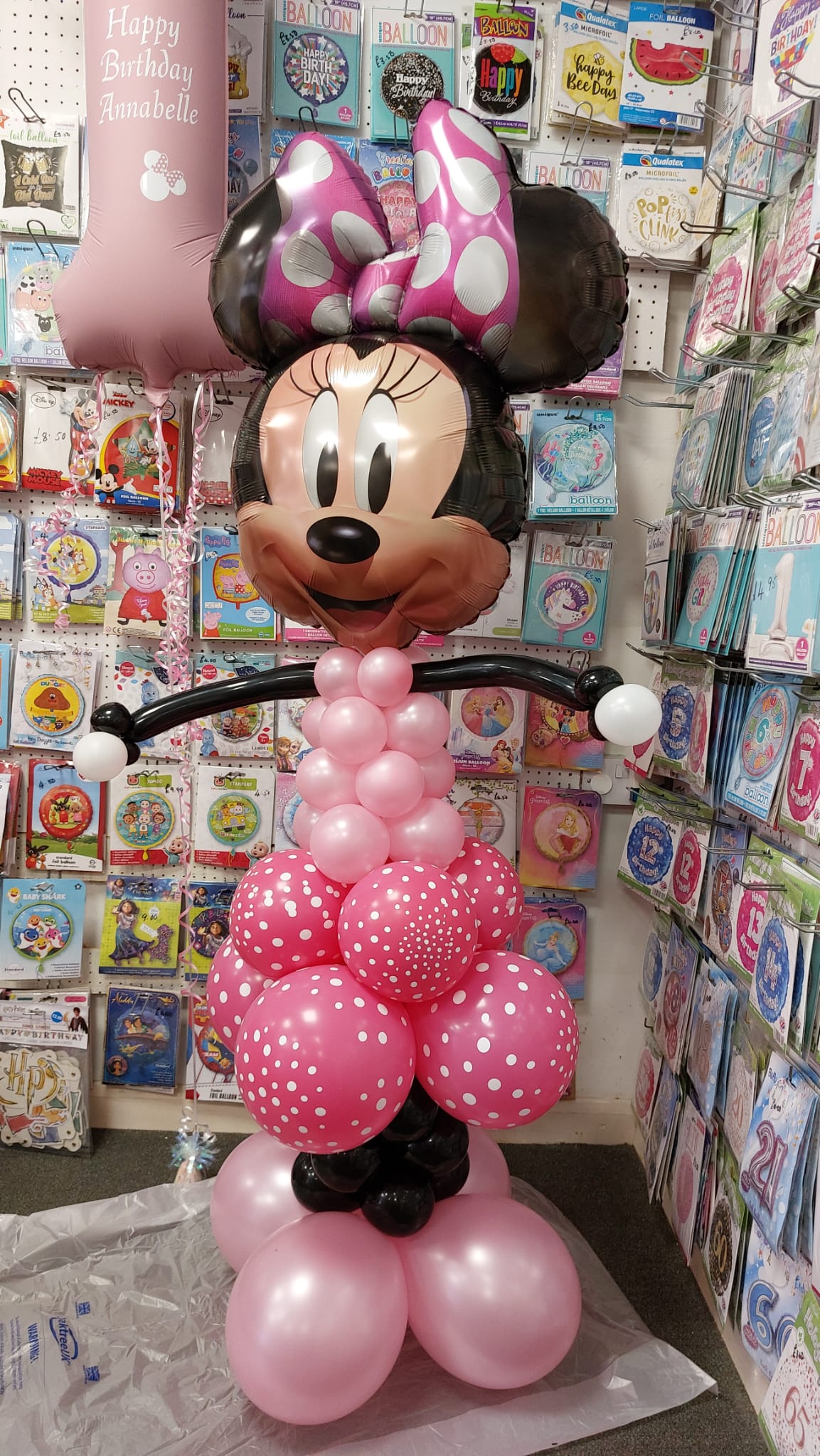 Minnie Mouse Pink Character Birthday Balloon Display