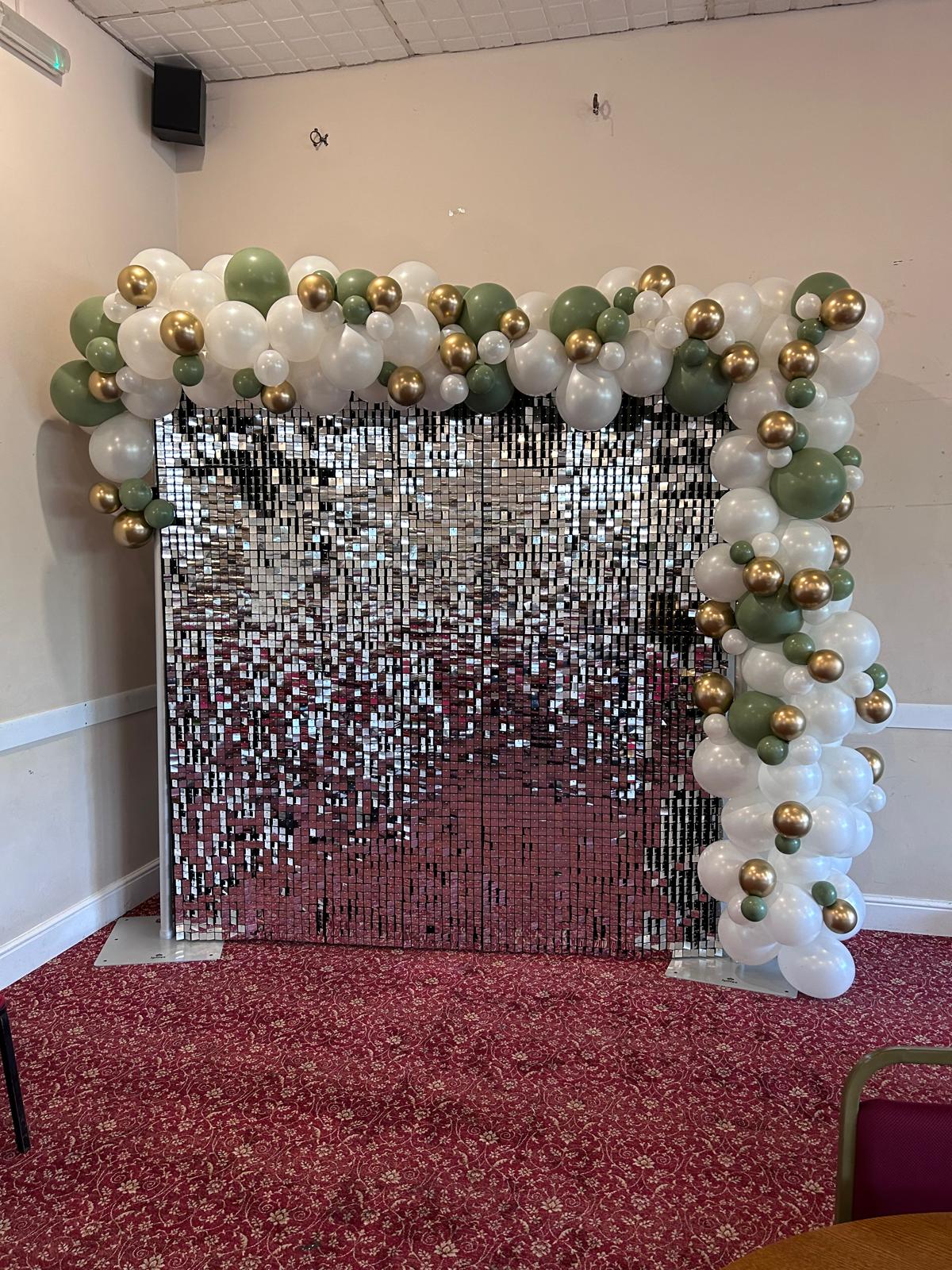 Sage Green Gold and White Elegant Balloon Arch for Events