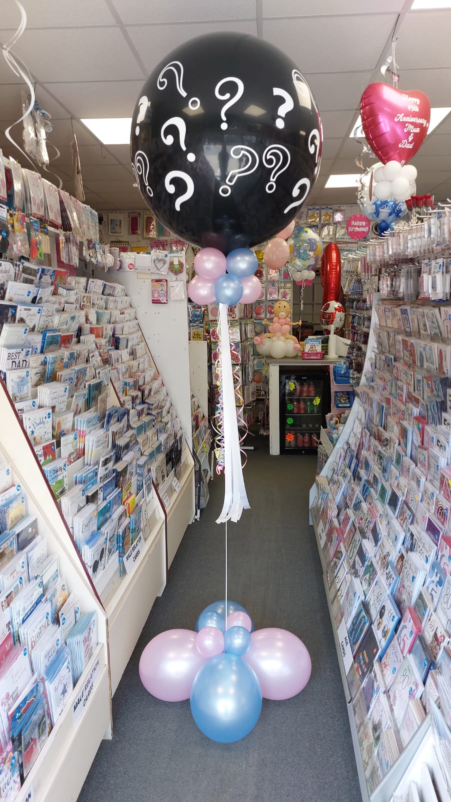 Gender Reveal Balloon Display Pink and Blue